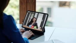 Woman on Zoom call