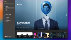 Apple TV+ on a Mac, with Severance being the highlighted TV show in the app's window.
