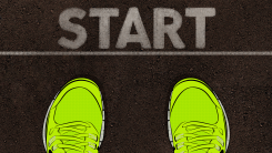 shoes at a start line