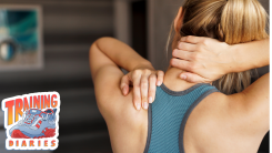 Athlete massaging neck pain