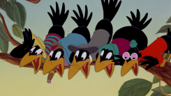 A screenshot of the crows from Dumbo