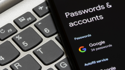 password manager open on smartphone