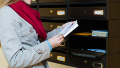 Woman checking mail
