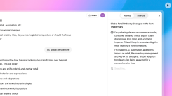 Deep Research feature in OpenAI performing research in background.