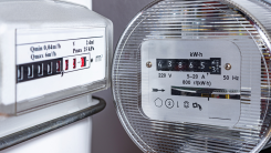 A closeup of an electrical meter