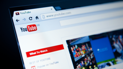 youtube open on laptop screen