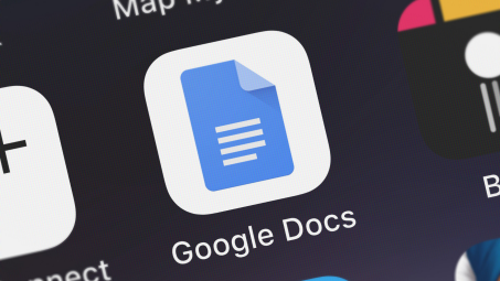 Google Docs logo on a smartphone screen
