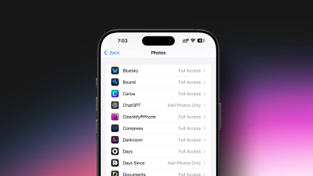 Photo access for apps on iPhone.