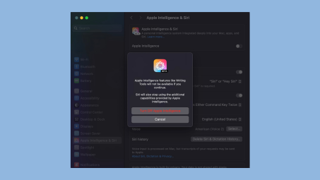 apple intelligence disable settings page