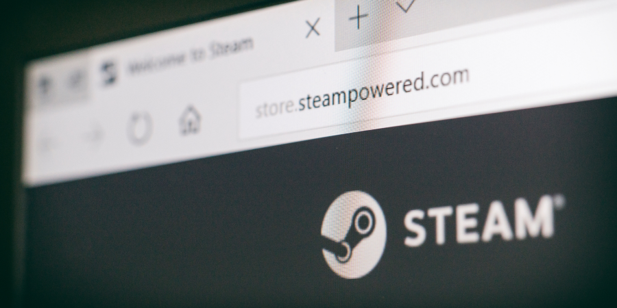 The Steam webpage open in a browse