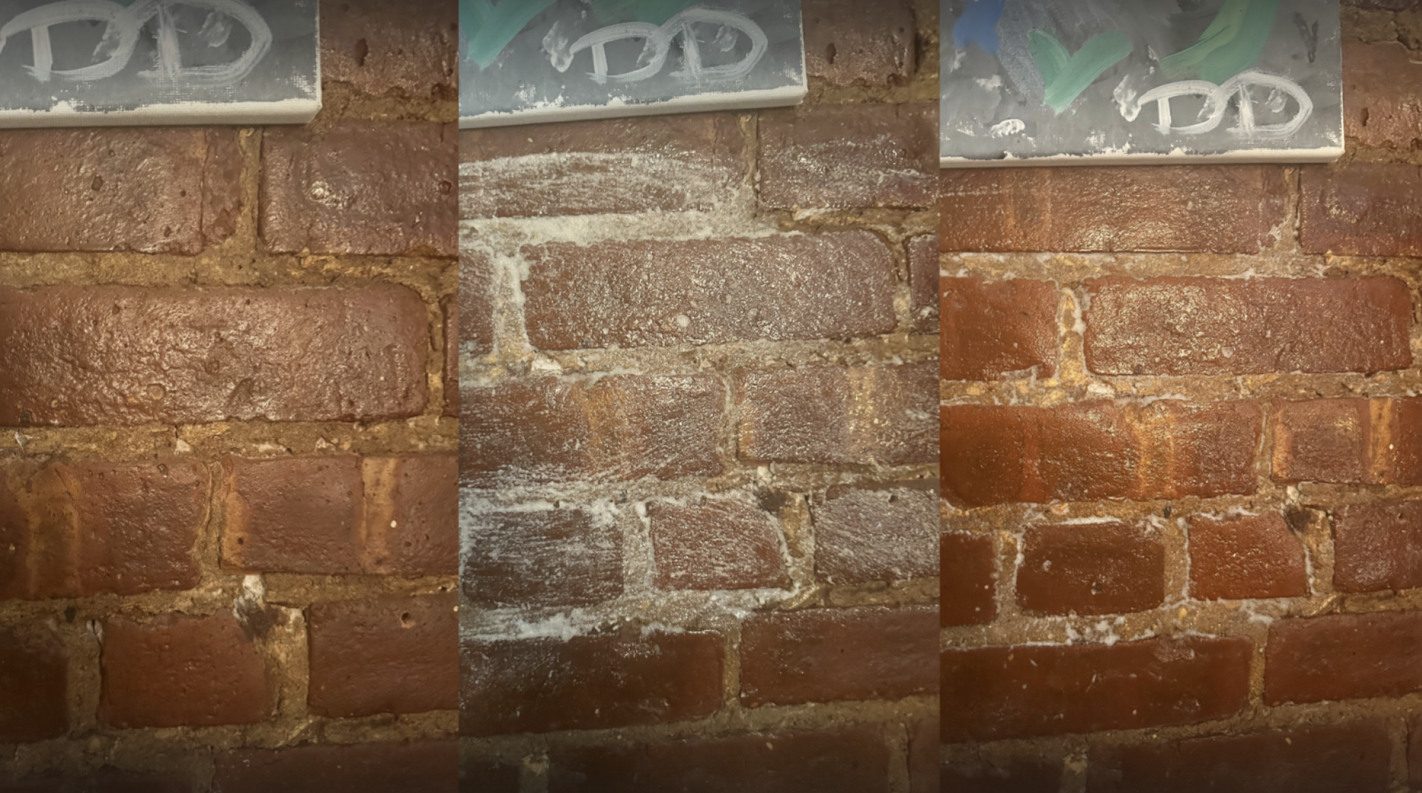 Washing a brick wall